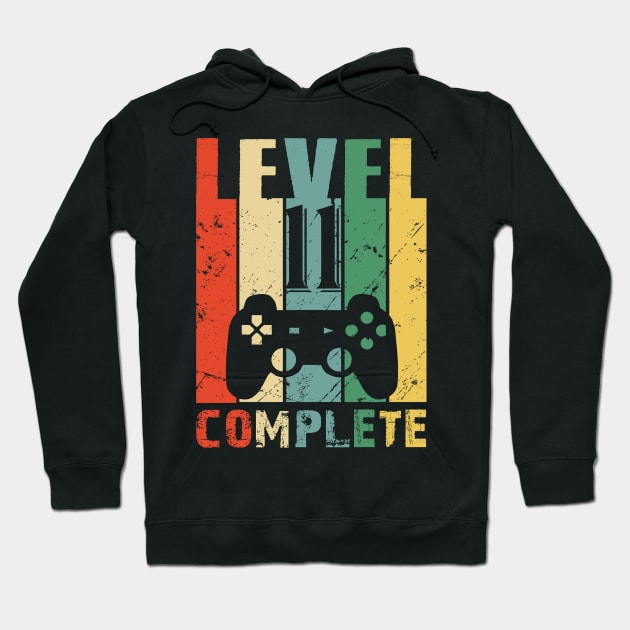 Vintage 11th Wedding Anniversary Level 11 Complete Video Gamer Birthday Gift Ideas Hoodie by smtworld